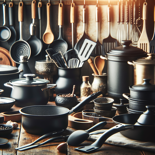こだわりのキッチンアイテム:黒い調理器具で作る本格レシピ
