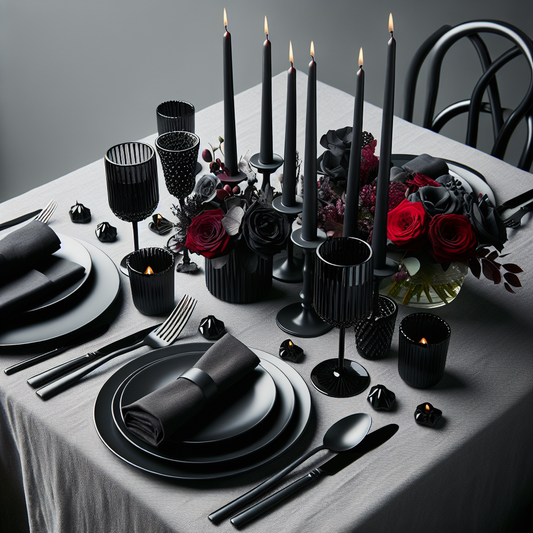 白が苦手なあなたへ:黒い食器で作るシックなテーブルコーディネート